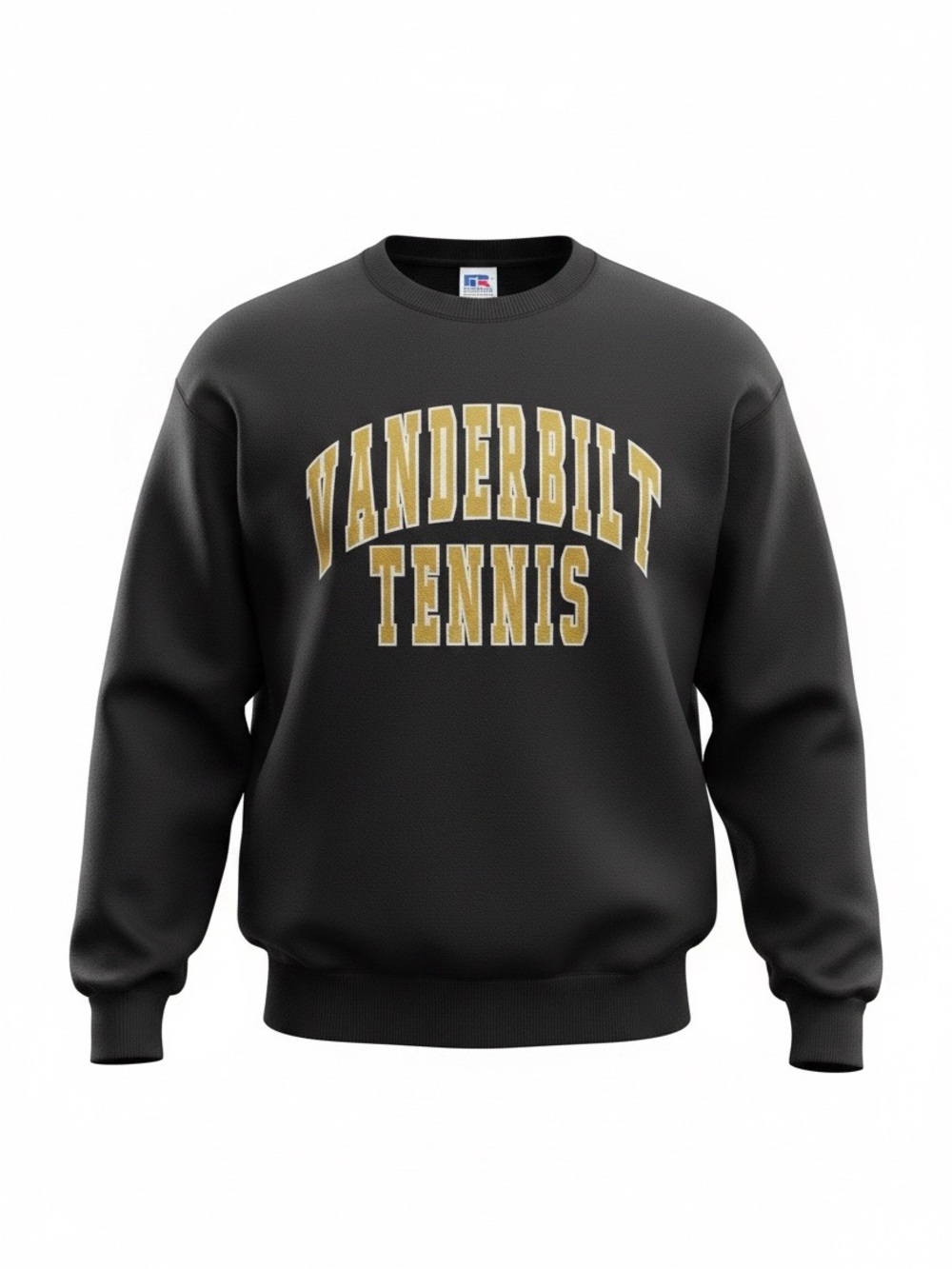 Vintage Vanderbilt Tennis 90s Russell Athletic Black Crewneck Sweatshirt, USA